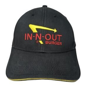In-N-Out Burger Strapback Baseball Cap Black One Size Adjustable Embroidered